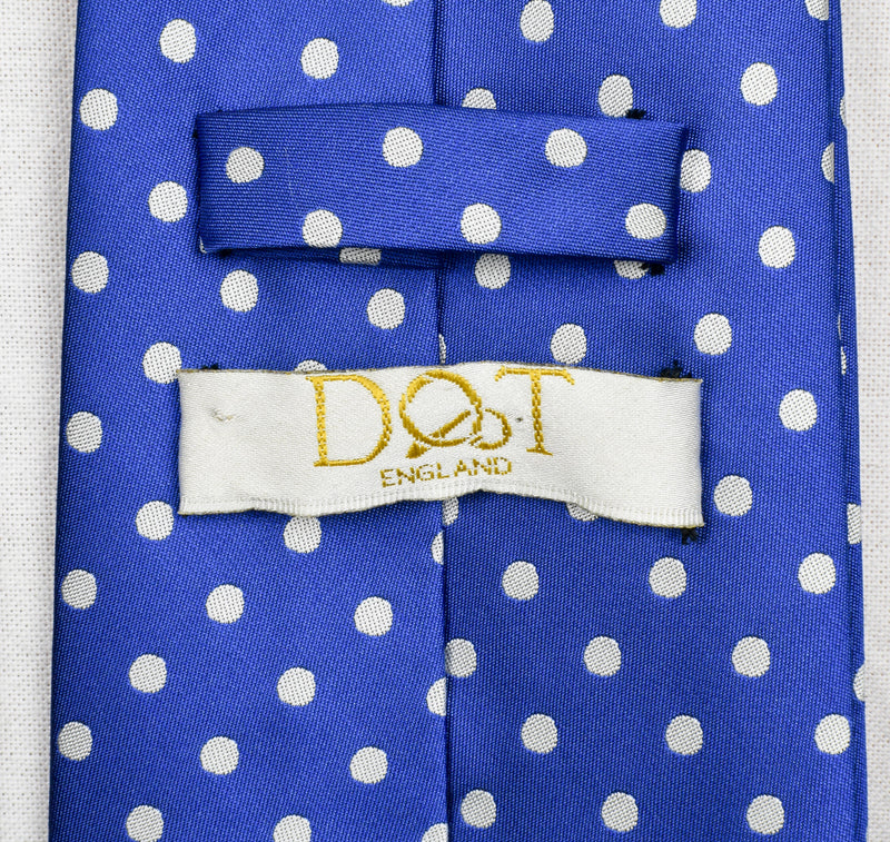 DQT England Royal Blue & White Polka-dot Necktie