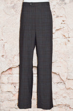 Vintage Grey & Black Plaid Polyester Dress Pants