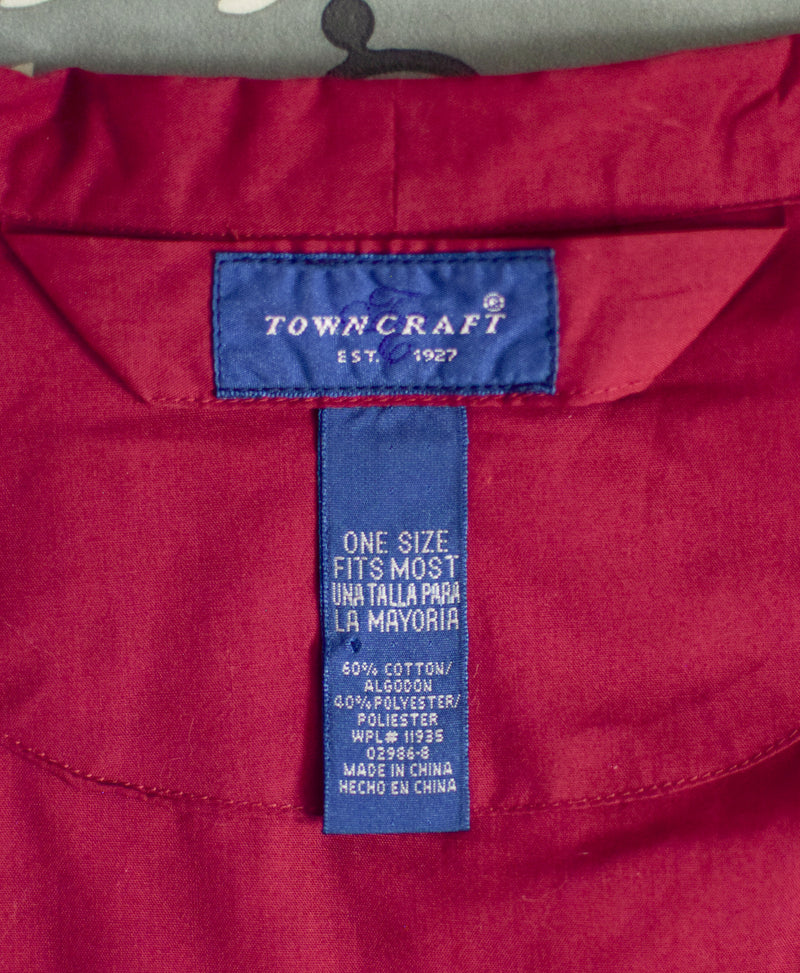 メンズ ヴィンテージ タウンクラフト マルーン ラウンジウェア サマー ローブ ネクタイ付き - フリーサイズ