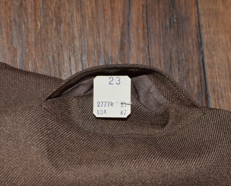 Vintage Faux Suede Beige & Brown Reversible Suit Vest - 40A