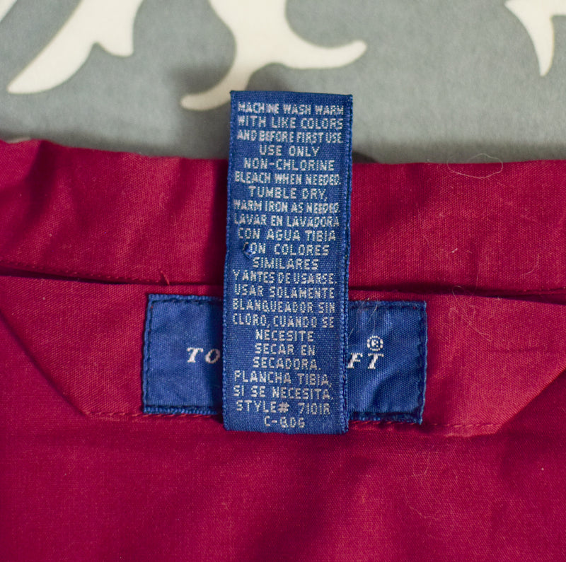 メンズ ヴィンテージ タウンクラフト マルーン ラウンジウェア サマー ローブ ネクタイ付き - フリーサイズ