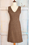 Brown TRUFAUX SOHO Wool Sleeveless Shift Dress - 38