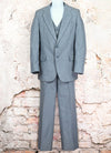 RARE Vintage 70s/80s Bluish-Grey & White Pinstripe RICHARD ERIC 3pc. Suit