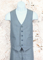 RARE Vintage 70s/80s Bluish-Grey & White Pinstripe RICHARD ERIC 3pc. Suit