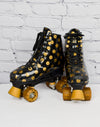 Roller Derby Black & Gold Polka-dot Fiberlite Adjustable Roller Skates - Youth 3-6