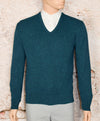 Men's Vintage 90s Puritan V-Neck Pullover Turquoise Sweater - M