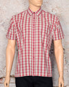 Men's Vintage The Original BEN SHERMAN Red/White Plaid Short Sleeve Button Up Shirt - L