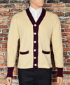 Men's Vintage Hewitt Mfg. Corp. Maroon/Tan Cardigan Sweater