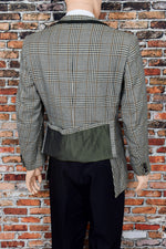 Men's Vintage Roman Style by Brioni Black & White Plaid Suit Jacket Blazer - 46/56