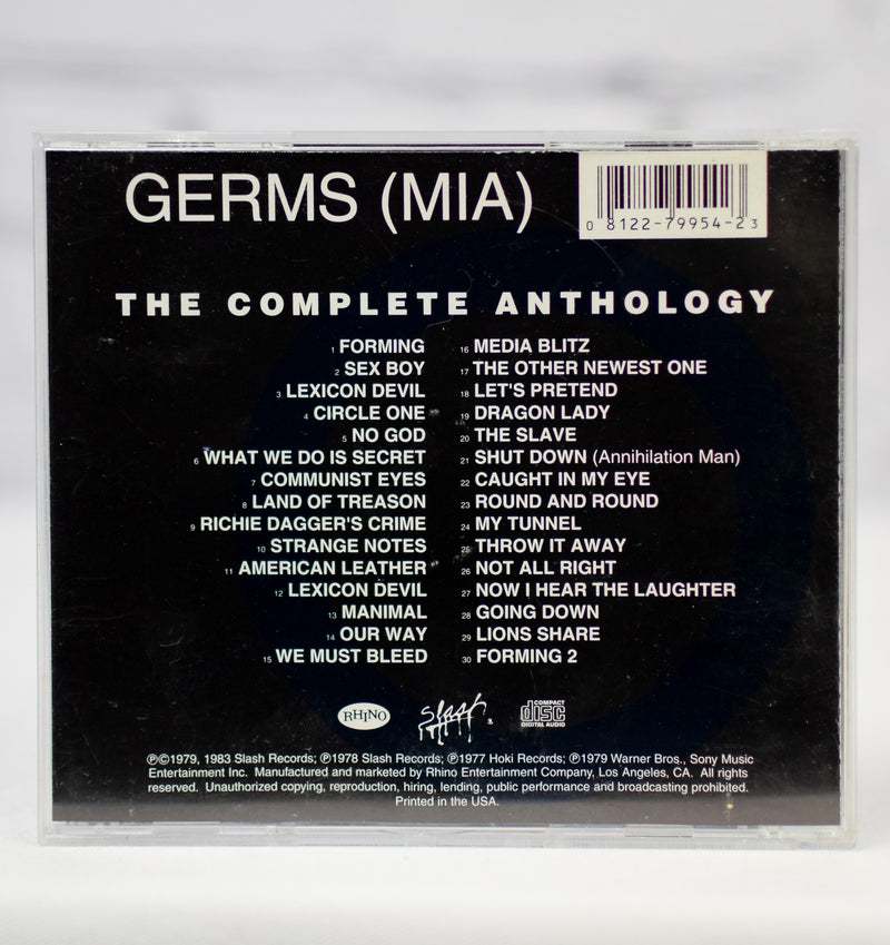 2000 Slash Records - Germs "(MIA) The Complete Anthology" - Compilation CD