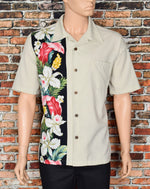 Men's Steady Last Call Tan Floral Bowling Shirt - XL