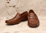 Vintage Brown ALLEN EDMONDS "Capri" Weaved Leather Penny Loafers - 10 D