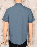 Men's Original Penguin Heritage Slim Fit Blue Gingham Button Down Short Sleeve Shirt - XL