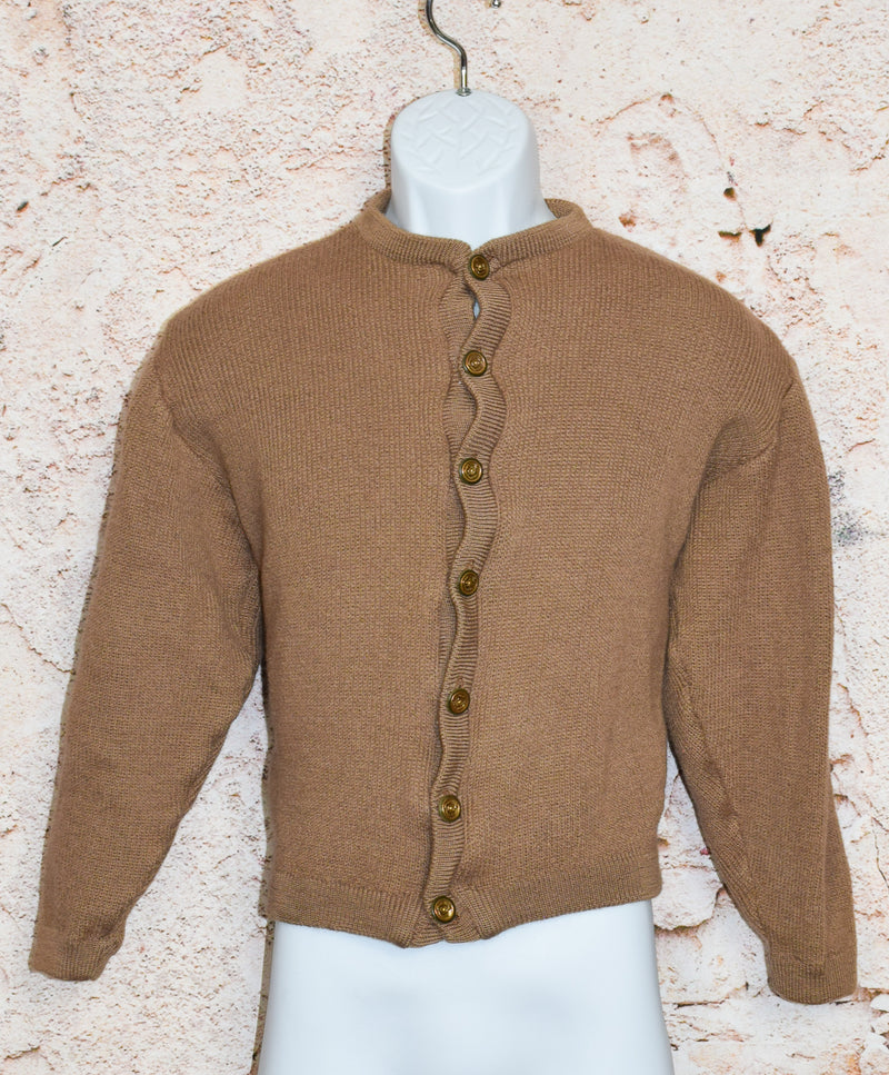 Vintage 50s/60s Brown Wool PENGUIN Seattle Knitting Mills Heavy Cardigan Sweater