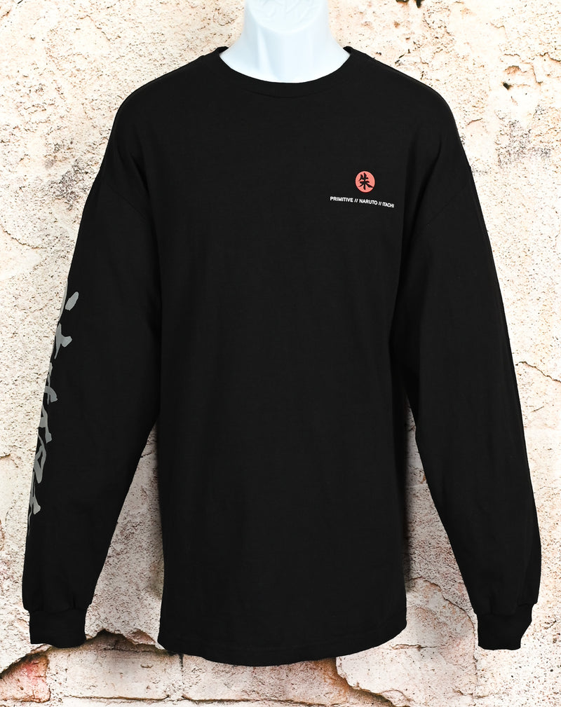 2007 Black PRIMITIVE X NARUTO SHIPPUDEN Itachi Long Sleeve Skate T-Shirt - XL