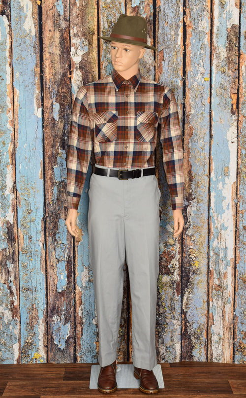 Men's Vintage St. John's Bay "Tall Man" Brown Plaid Flannel Long Sleeve Shirt - M
