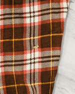Vintage 60s/70s Brown & Red Plaid KLONDIKE Flannel Long Sleeve Shirt - XL