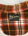 Vintage 60s/70s Brown & Red Plaid KLONDIKE Flannel Long Sleeve Shirt - XL