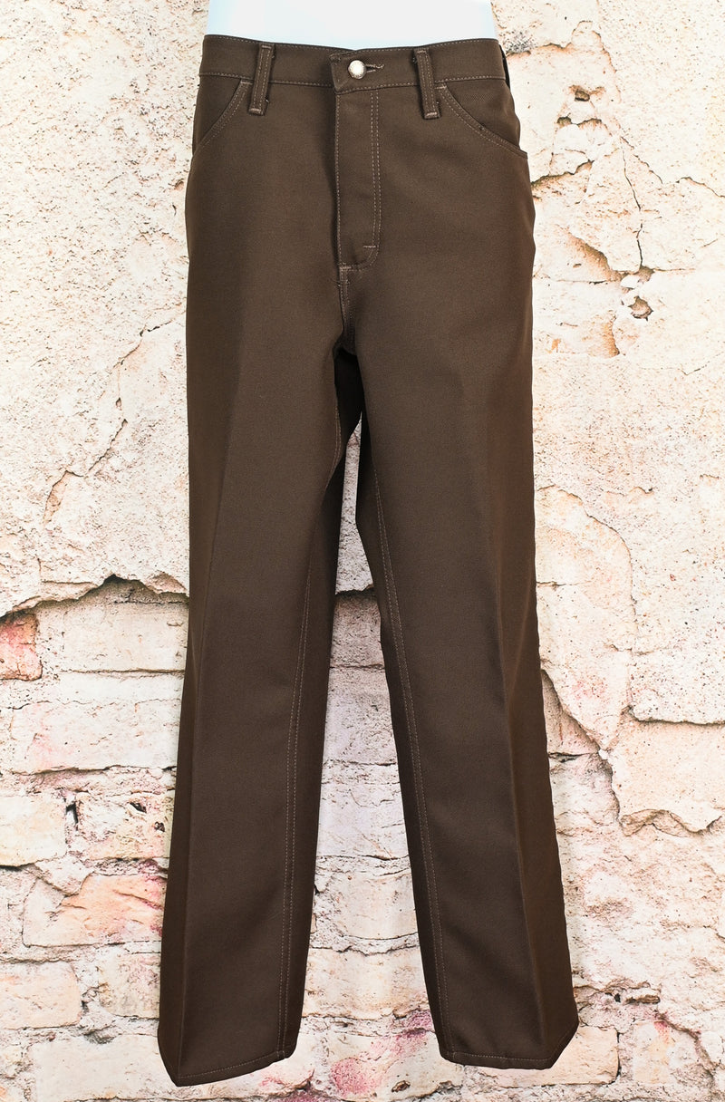 Vintage 70s Dark Brown WRANGLER Polyester Dress Pants - 34 X 30