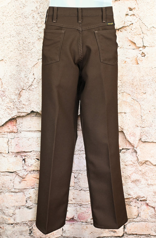 Vintage 70s Dark Brown WRANGLER Polyester Dress Pants - 34 X 30