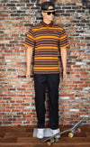 Men's Osiris Shoes Brown/Orange Striped Skate Polo - XL