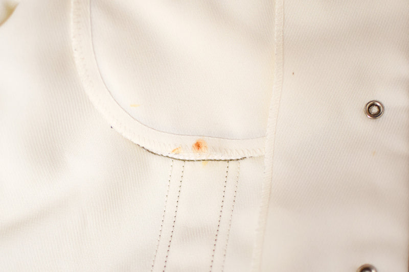 Vintage 70s White LEVI'S PANATELA TOPS Long Sleeve Snap Button Up Shirt Jacket - Small