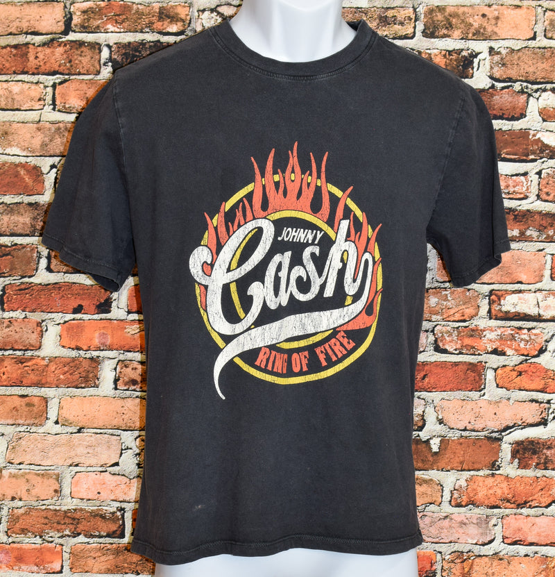 Black JOHNNY CASH "Ring of Fire Short Sleeve T-Shirt - XS