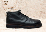 Black SIMPLE "Dylan" Textured Leather Lace Up Chukka Shoes - 10-1/2