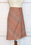 Vintage 90s Red Multicolor Striped LUCKY BRAND Dungarees Denim Skirt - 4/27