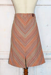 Vintage 90s Red Multicolor Striped LUCKY BRAND Dungarees Denim Skirt - 4/27