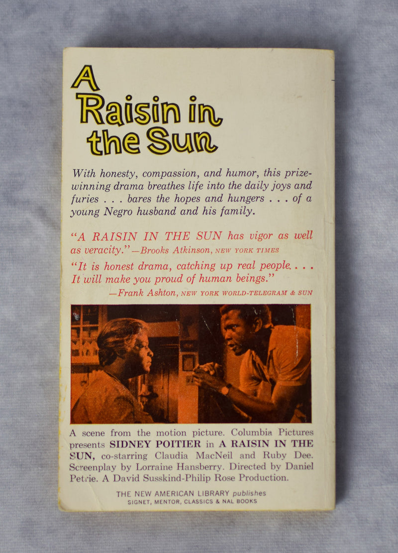 1966年、11thプレス - Raisin In The Sun - ロレイン・ハンズベリー - ペーパーバック本