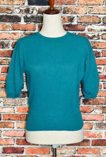 RARE Vintage 50s Teal JANTZEN Pullover Sweater - 38