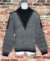 Vintage 80s/90s Black & Grey Geometric AVENUES BY STREET SCENES Pullover Knit Sweater - M