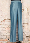 Vintage 90s Shiny Blue Striped BUFFALO COUNTRY Western Polyester Dress Pants - 38"