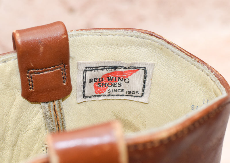 Vintage Brown RED WING SHOES Cowboy Roper Boots - 8 D