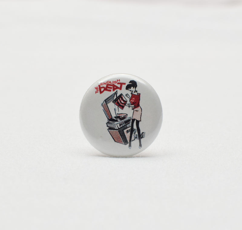 The English Beat Ska Rude Girl Spinning Records 1" Pin