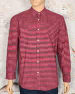 Red & Blue Gingham Checkered ORIGINAL PENGUIN "Heritage Slim Fit" Long Sleeve Button Up Shirt - 18 - 34/35