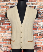 Vintage 70s/80s Beige PURITAN Knit Cardigan Sweater Vest - XL