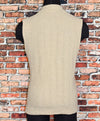 Vintage 70s/80s Beige PURITAN Knit Cardigan Sweater Vest - XL