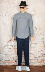 Men's Original Penguin Green/Blue Checkered Long Sleeve Button Shirt - S