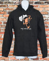 RARE Vintage Black TOY MACHINE "Our Own World" Orange Monster Skate Hoodie - M