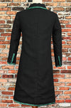 EXTREMELY RARE Vintage 60's Green and Black Striped VOGUE PARIS Dress and Overcoat Set