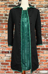 EXTREMELY RARE Vintage 60's Green and Black Striped VOGUE PARIS Dress and Overcoat Set