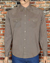 Men's Lever for Man Brown Long Sleeve Snap Button Up Shirt - 44