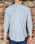 Vintage 80's Light Blue CHUTE #1 Long Sleeve Snap Button Western Shirt - M