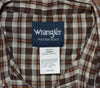 Men's Vintage Wrangler Brown Plaid Short Sleeve Snap Button Western Shirt -LT/GA/GL