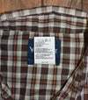 メンズ ヴィンテージ ラングラー ブラウン チェック柄 半袖 スナップボタン ウエスタン シャツ - LT/GA/GL