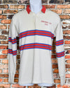 Vintage 80s Striped 'TASMAN C' "Americas Cup 1983" Long Sleeve Rugby Polo - 46