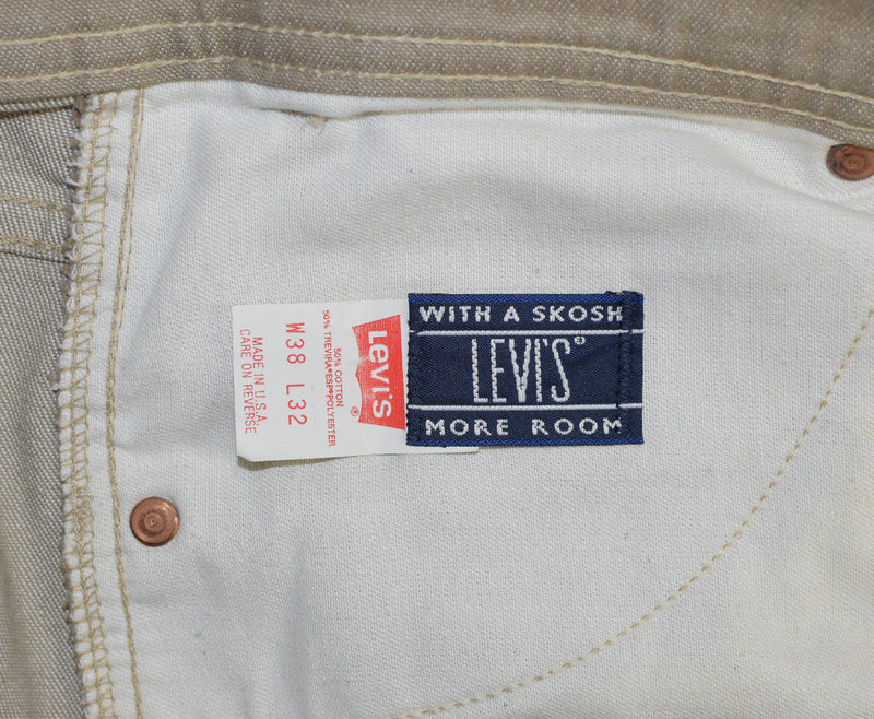 Vintage 80s Tan LEVI'S With A Skosh More Room Pants - 38 X 32