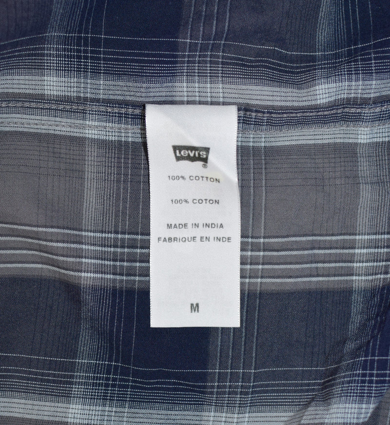 Blue & Grey Plaid LEVI STRAUSS & CO. Authentic Jeanswear Snap Button Western Shirt - M/M